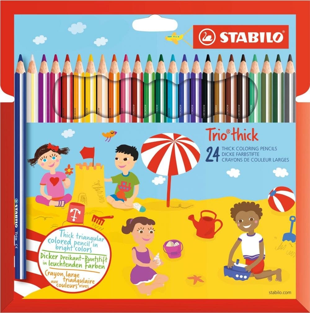 STABILO Trio thick Triangular Colouring Pencil Pack of 24 Assorted Col - Image 1