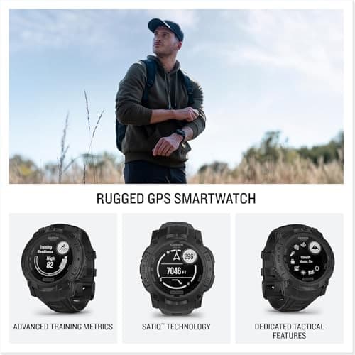 Garmin Instinct 3 Tactical Edition Solar Smartwatch 50mm Black - Image 10