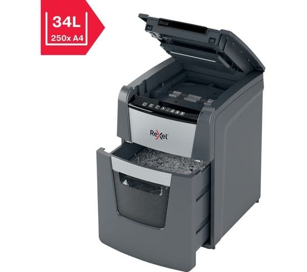 REXEL Optimum AutoFeed+ 100X 34L Cross Cut Paper Shredder - Image 4