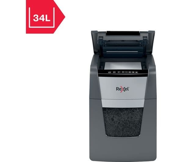 REXEL Optimum AutoFeed+ 100X 34L Cross Cut Paper Shredder - Image 5