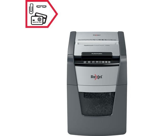 REXEL Optimum AutoFeed+ 100X 34L Cross Cut Paper Shredder - Image 6