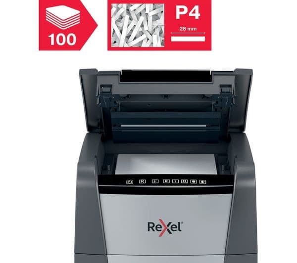 REXEL Optimum AutoFeed+ 100X 34L Cross Cut Paper Shredder - Image 7