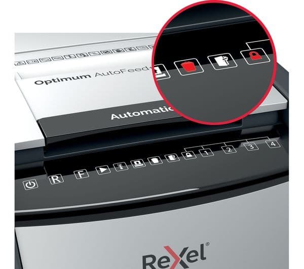 REXEL Optimum AutoFeed+ 100X 34L Cross Cut Paper Shredder - Image 10