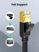 UGREEN Cat 7 Flat Ethernet Cable 10M – 10Gbps 600MHz U/FTP RJ45 LAN Cable (Black) thumbnail 7