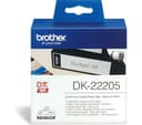 BROTHER DK22205 62 mm x 30.48 m Blank Continuous Length Paper Tape - Black on White, for Brother QL Label Printers thumbnail 1