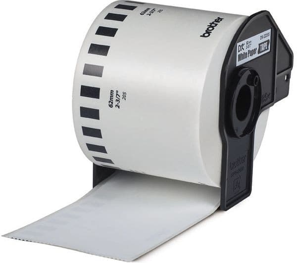 BROTHER DK22205 62 mm x 30.48 m Blank Continuous Length Paper Tape - Black on White, for Brother QL Label Printers - Image 5