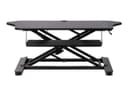 StarTech.com Corner Sit Stand Desk Converter with Keyboard Tray - 35" x 21" Surface, Height Adjustable, Supports Dual Monitors - Black (ARMSTSCORNR) thumbnail 2