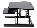 StarTech.com Corner Sit Stand Desk Converter with Keyboard Tray - 35" x 21" Surface, Height Adjustable, Supports Dual Monitors - Black (ARMSTSCORNR) thumbnail 4