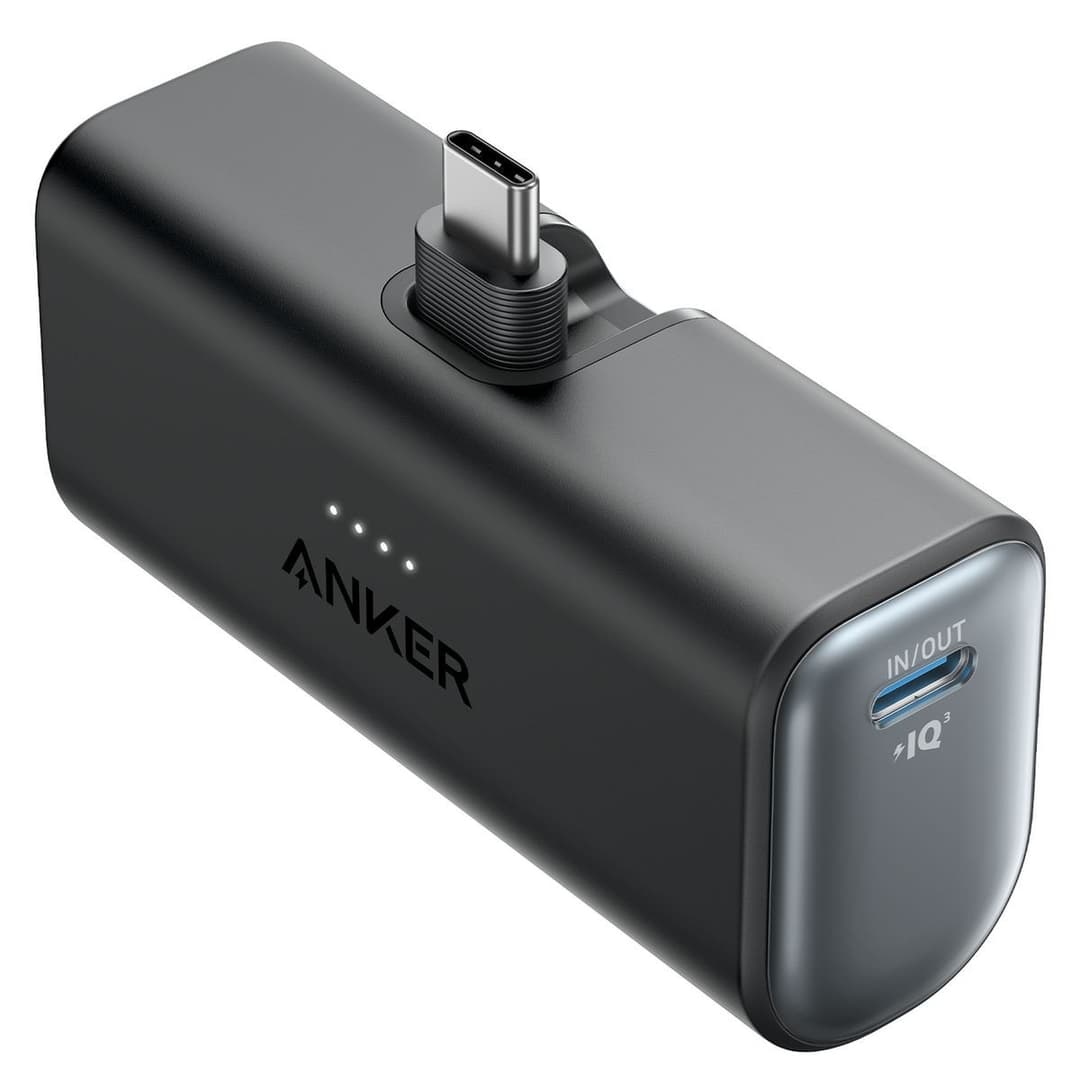 Anker Nano Power Bank 5,000mAh 22.5W with Built-In USB-C Connector - Black - Image 1