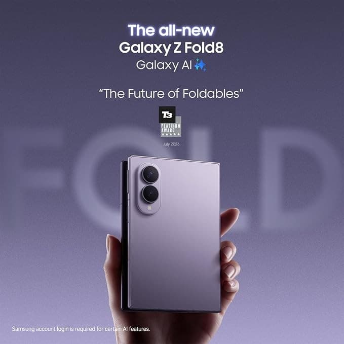 Samsung Galaxy Z Fold8 5G 256GB 12GB RAM Foldable Smartphone - Lavender - Image 2