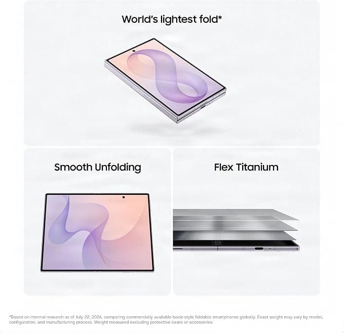 Samsung Galaxy Z Fold8 5G 256GB 12GB RAM Foldable Smartphone - Lavender - Image 5
