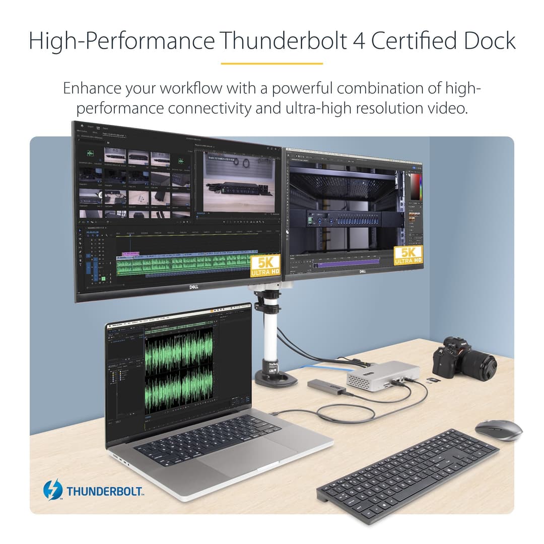 StarTech.com Universal USB4 & Thunderbolt 4 Docking Station, Quad Display on Windows, Dual Display on MacBook, HDMI DP Dock with 98W Laptop Charging - Image 2
