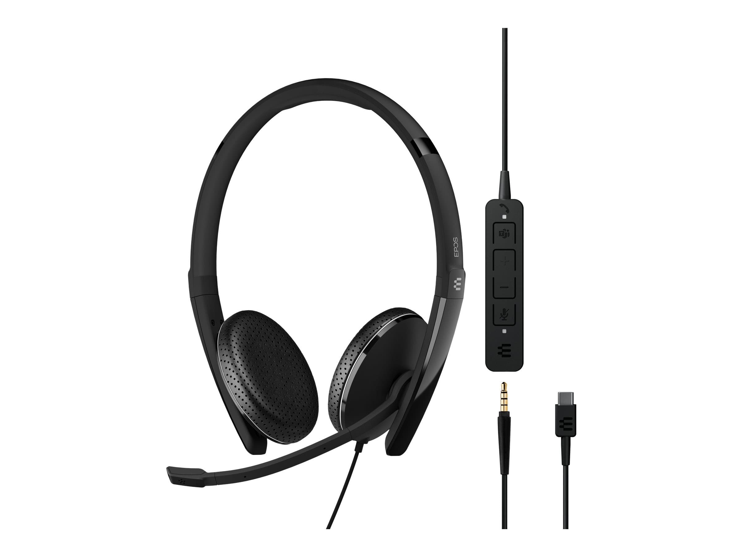 EPOS ADAPT 165T USB-C II Binaural On-Ear Headset - 3.5 mm jack, USB-C - Black - Certified for Microsoft Teams