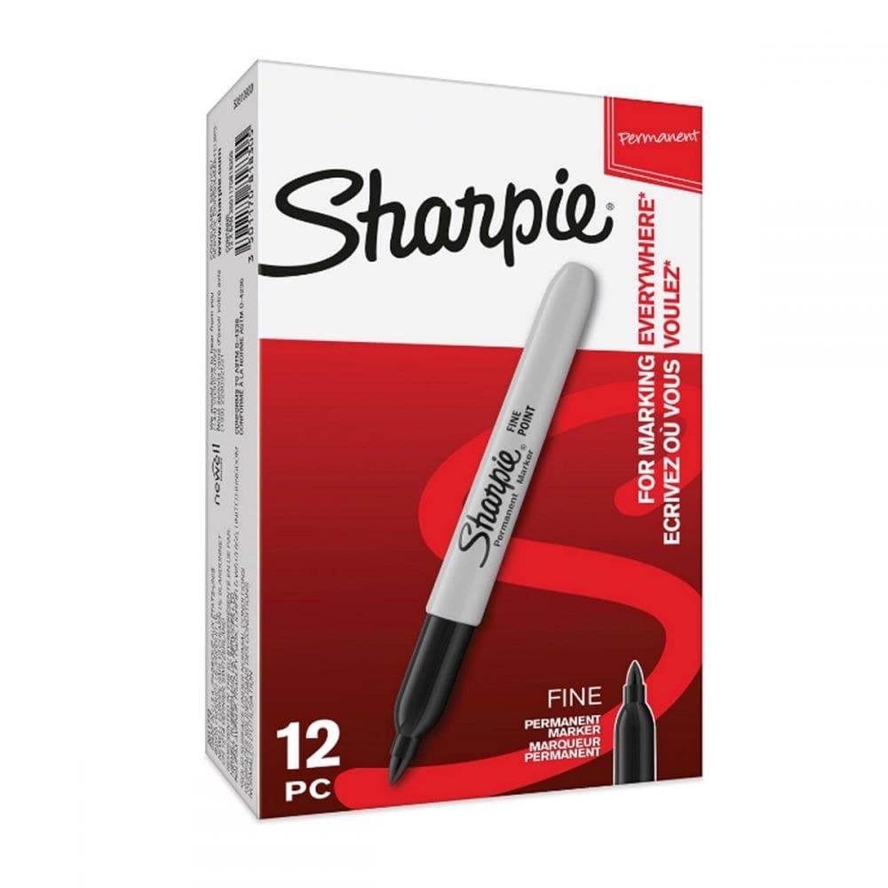 Sharpie Fine Tip Permanent Marker Black - Box of 12 - Image 1
