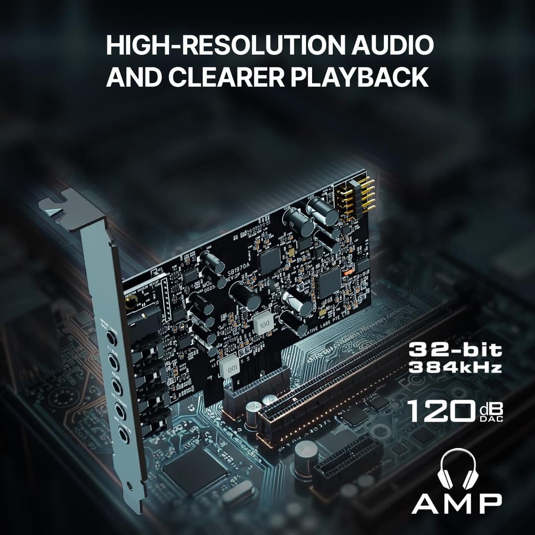 CREATIVE Sound Blaster Audigy Fx Pro Hi-res PCI-e Sound Card with 7.1 Discrete and Virtual Surround, and AutoEq for PC - Image 4