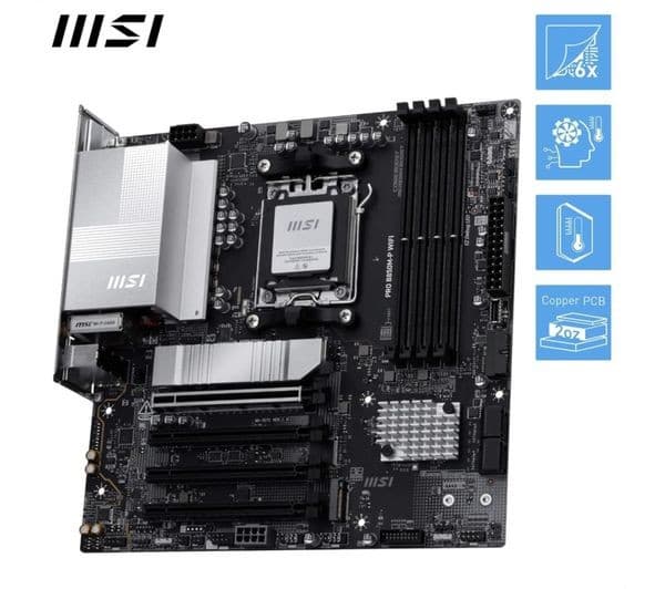 MSI PRO B850M-P WIFI AMD B850 Socket AM5 DDR5 Micro-ATX Motherboard - Image 2