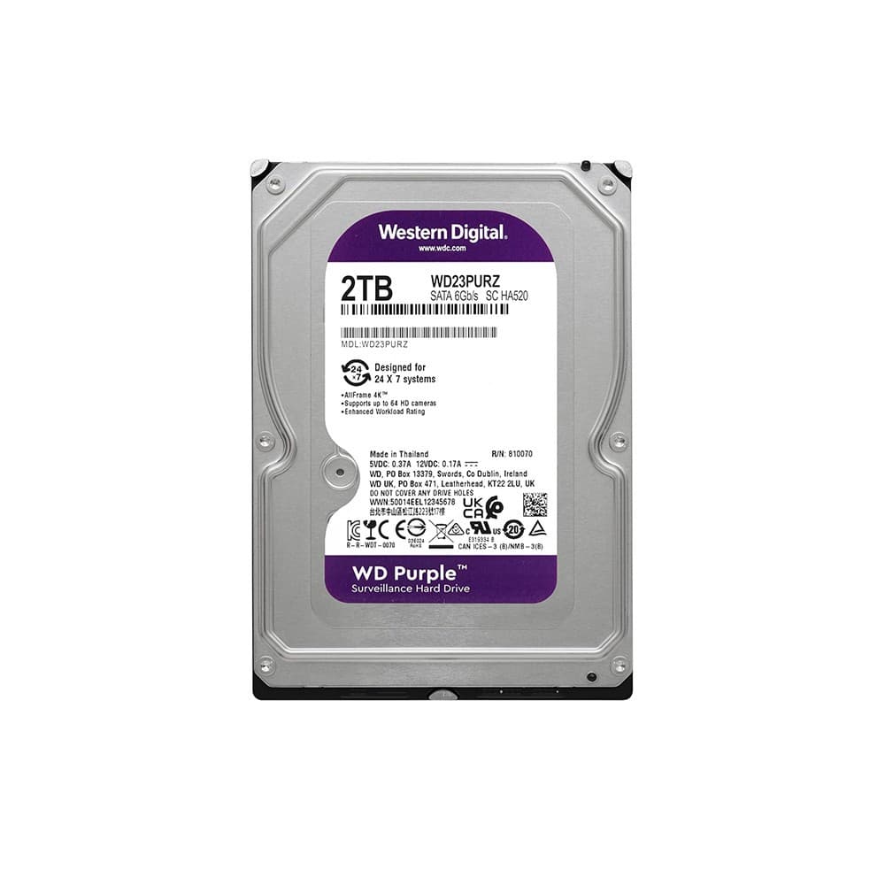 Western Digital Purple 2TB 3.5" SATA 6GB/s 5400 RPM Surveillance Internal Hard Drive - Image 3