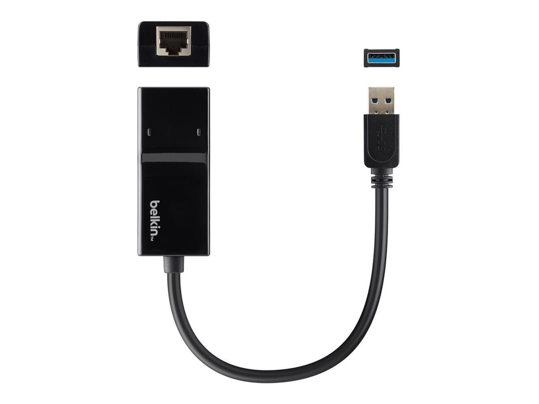Belkin USB 3.0 to Gigabit Ethernet Network Adapter (B2B048) - Black - Image 1