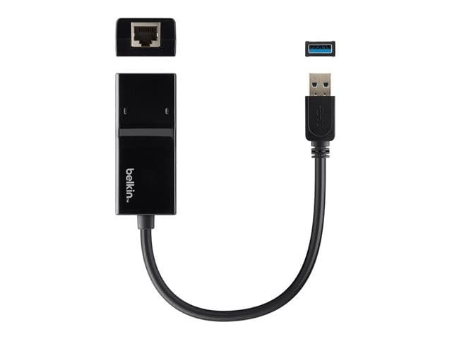 Belkin USB 3.0 to Gigabit Ethernet Network Adapter (B2B048) - Black - Image 2