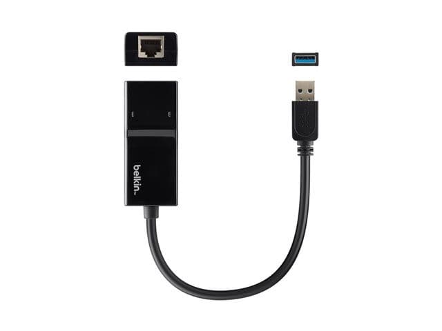 Belkin USB 3.0 to Gigabit Ethernet Network Adapter (B2B048) - Black - Image 3