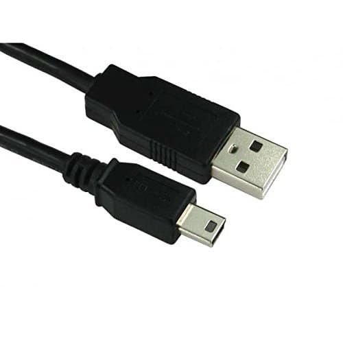 USB 2.0 A to Mini USB B (5 Pin) Male to Male Lead, 0.5m - Image 1