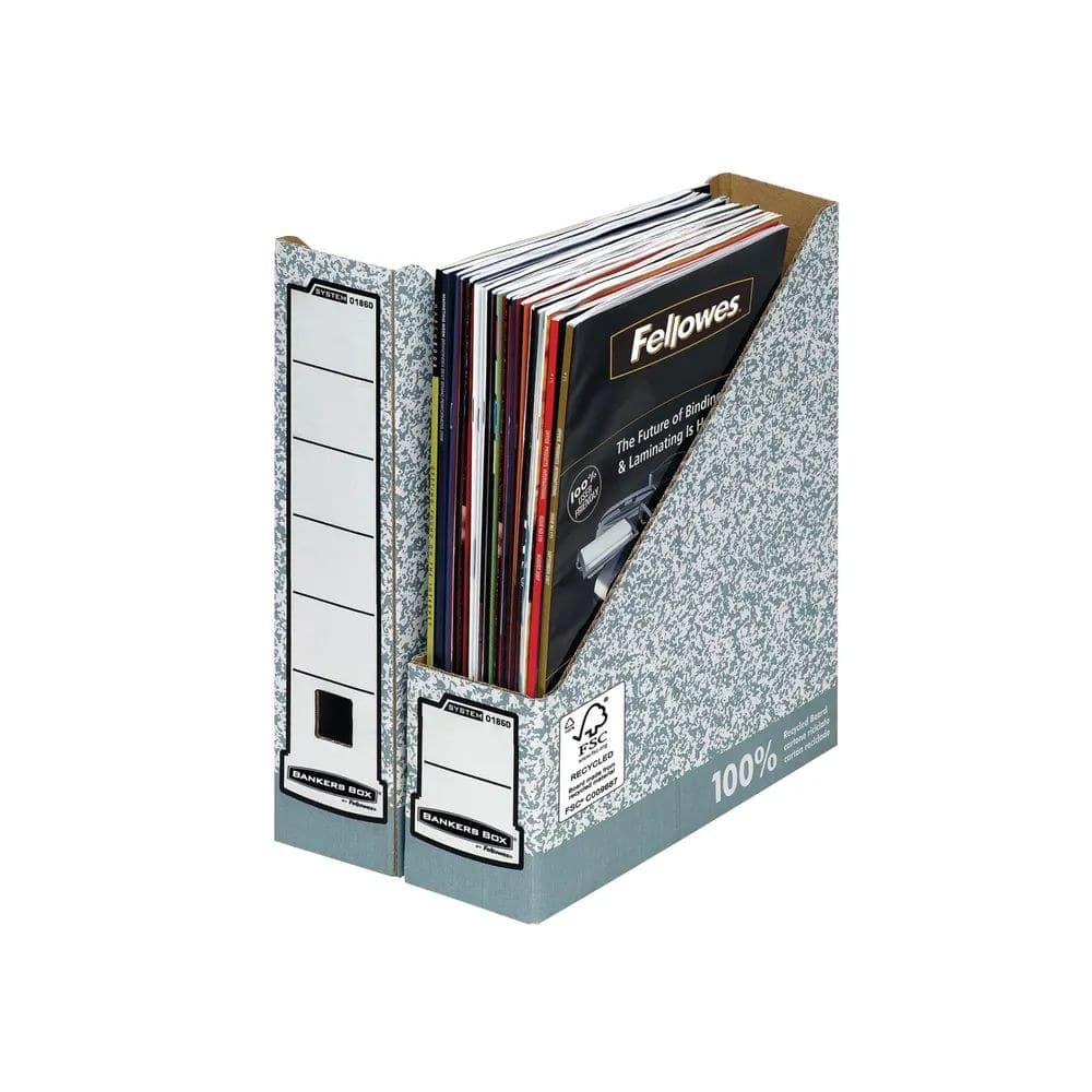 Bankers Box System A4 Magazine File Grey Pack of 10 - Image 1