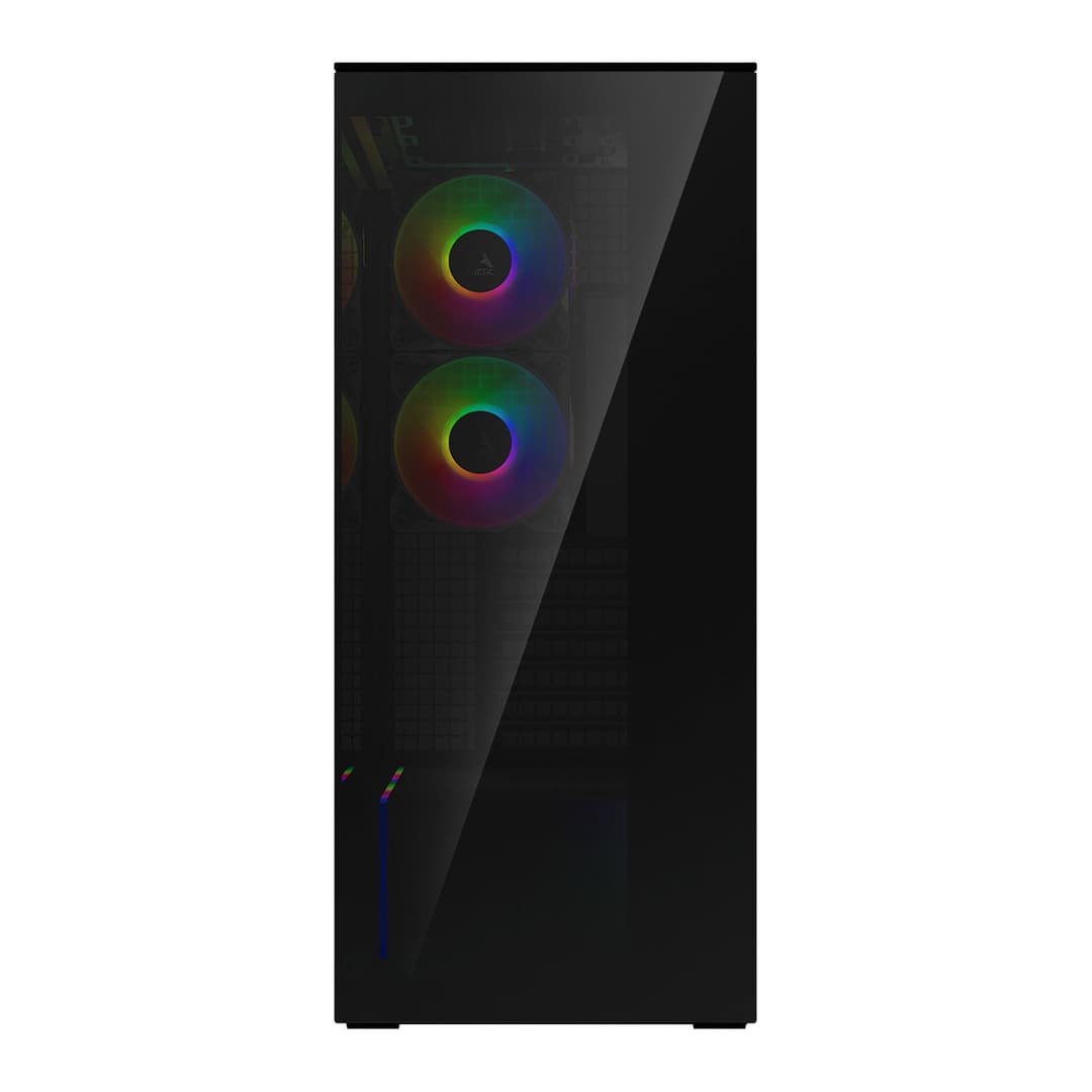 Arctic Xtender ARGB Tempered Glass E-ATX Mid Tower PC Case with 5 Pre-Installed ARGB Fans - Black - Image 2