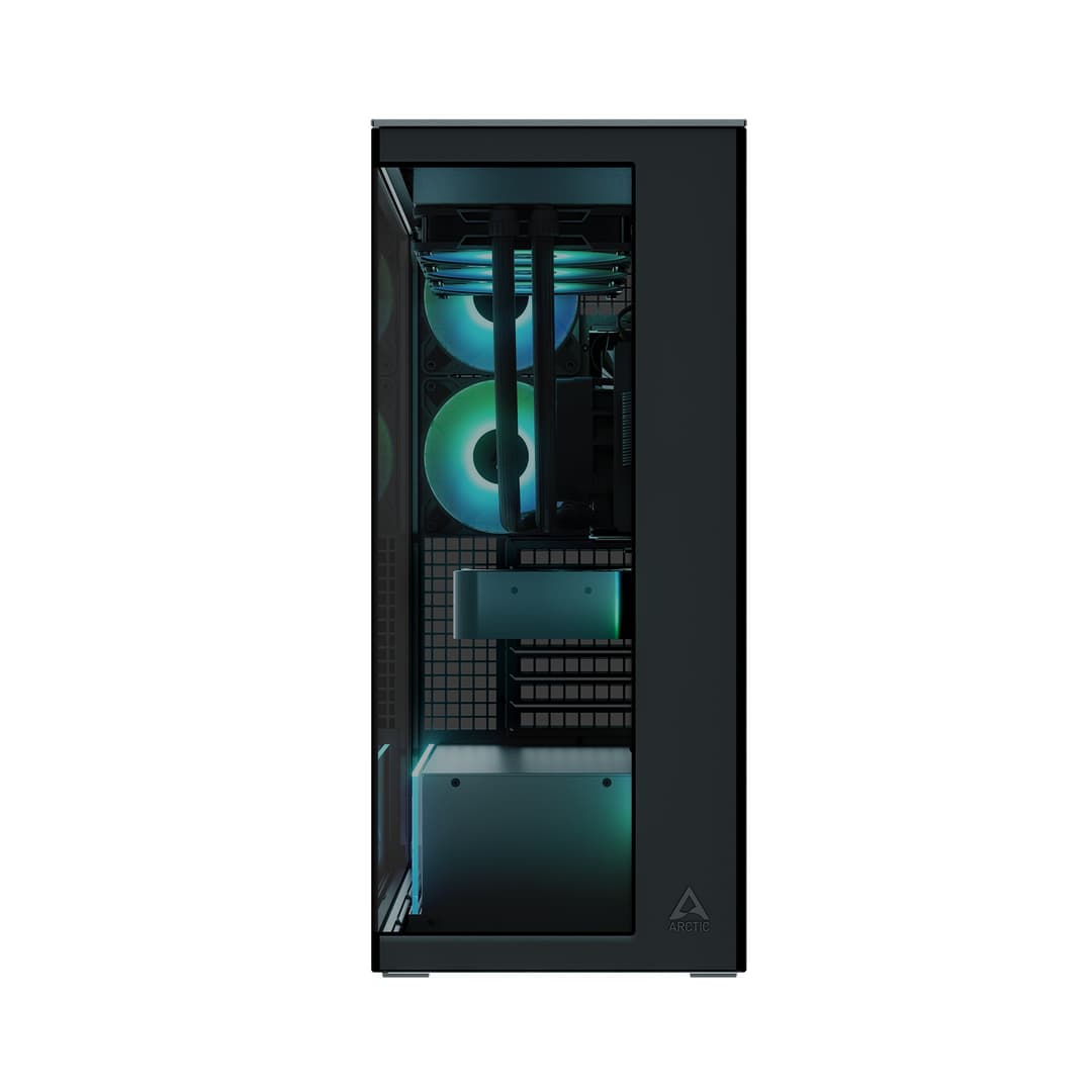 Arctic Xtender ARGB Tempered Glass E-ATX Mid Tower PC Case with 5 Pre-Installed ARGB Fans - Black - Image 8
