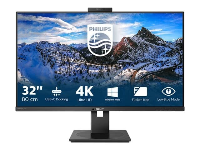 Philips 329P1H 32" 4K UHD IPS USB-C Docking Monitor with Webcam and Speakers Black - Image 2