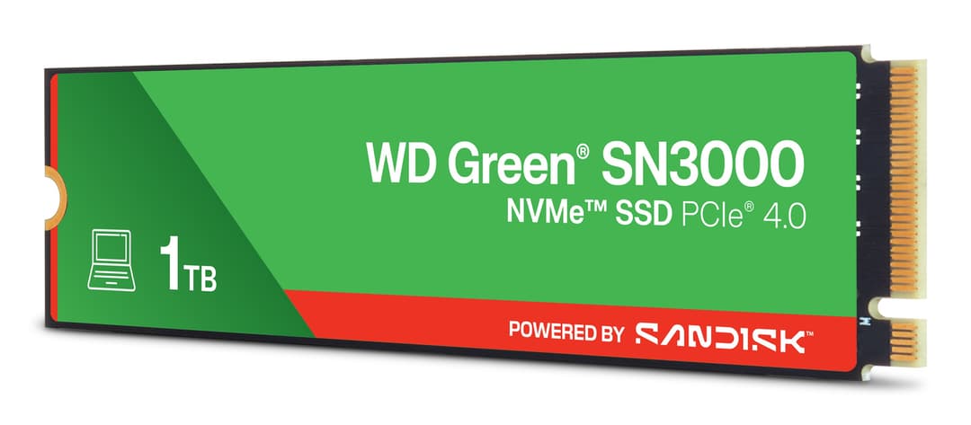 Western Digital WD Green SN3000 NVMe SSD 1 TB M.2 2280 PCIe Gen4 (Powered by SanDisk) - Image 2