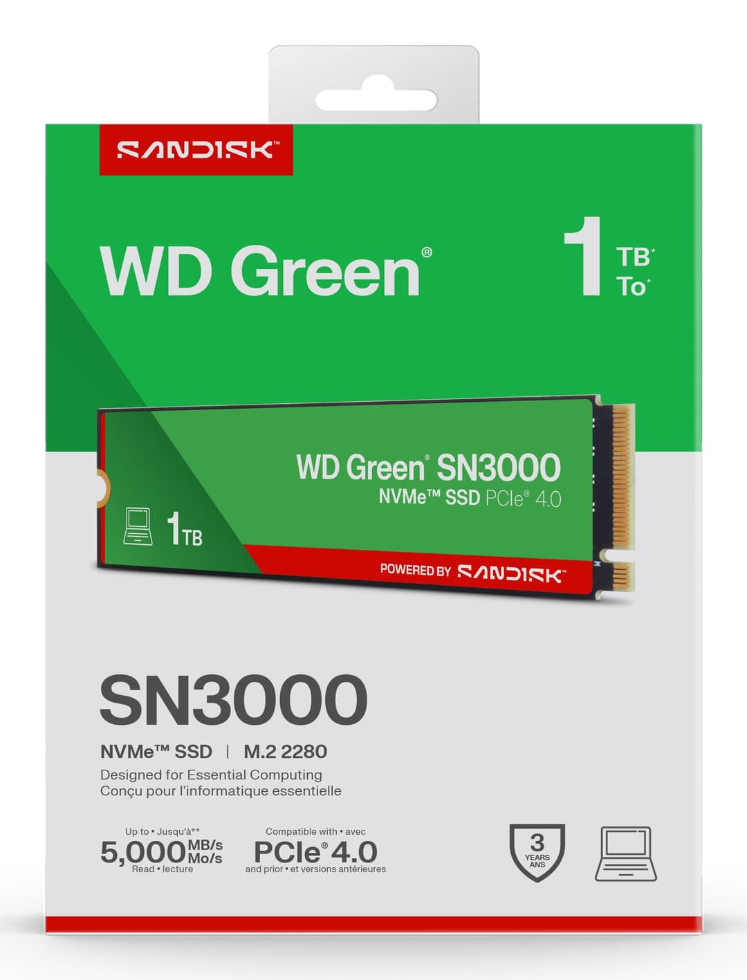 Western Digital WD Green SN3000 NVMe SSD 1 TB M.2 2280 PCIe Gen4 (Powered by SanDisk) - Image 4