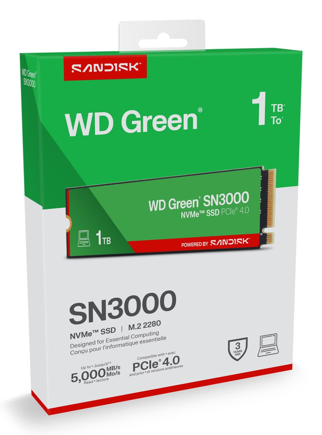Western Digital WD Green SN3000 NVMe SSD 1 TB M.2 2280 PCIe Gen4 (Powered by SanDisk) - Image 5