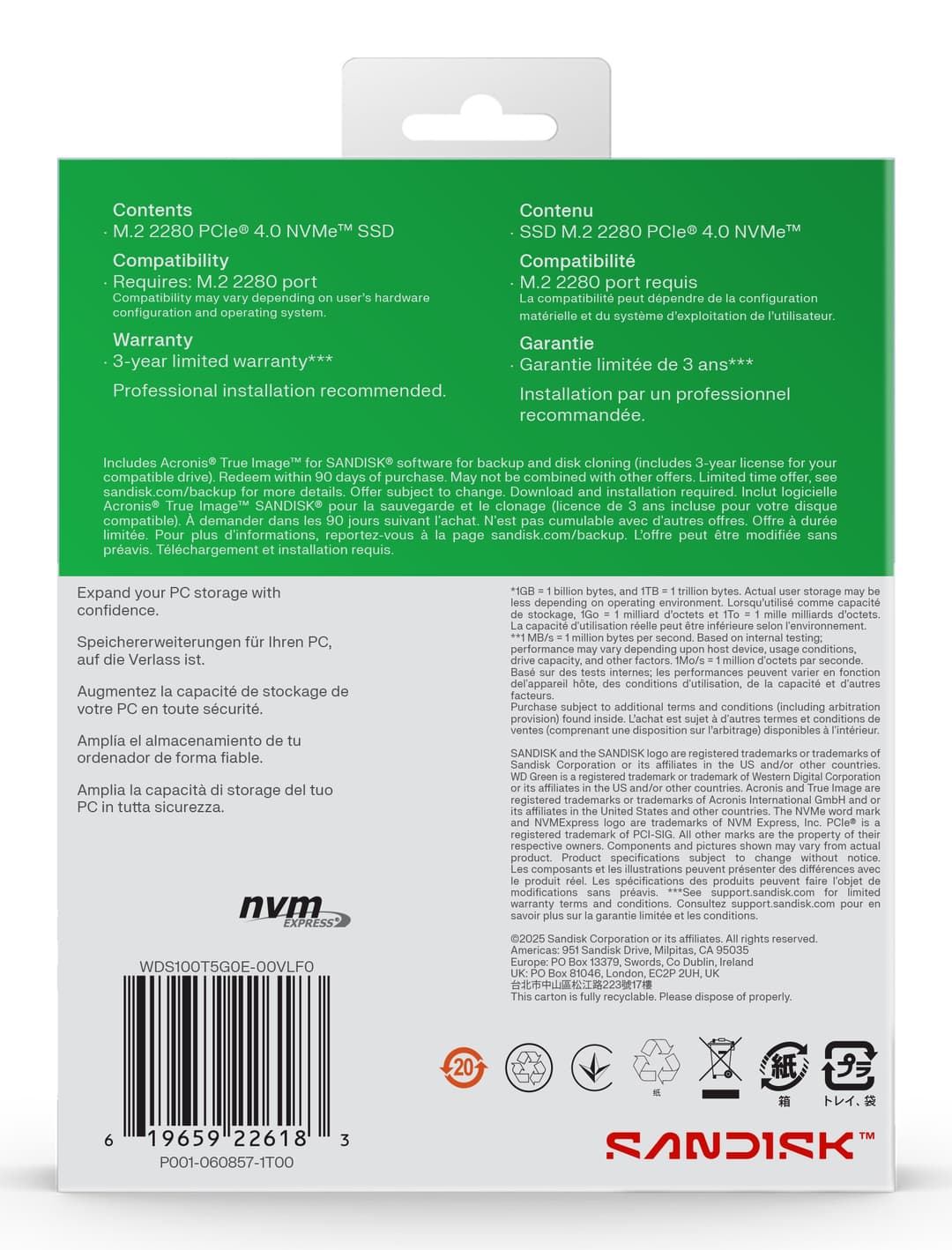 Western Digital WD Green SN3000 NVMe SSD 1 TB M.2 2280 PCIe Gen4 (Powered by SanDisk) - Image 7