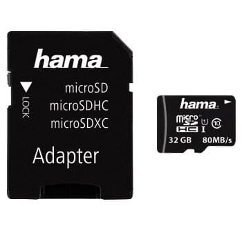 Hama microSD UHS-I Class 10 Memory Card with SD Adapter - 32GB