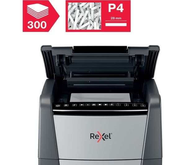 REXEL Optimum AutoFeed+ 300X Cross Cut Paper Shredder - Image 6