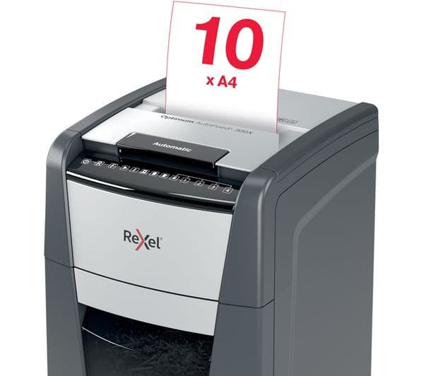 REXEL Optimum AutoFeed+ 300X Cross Cut Paper Shredder - Image 7