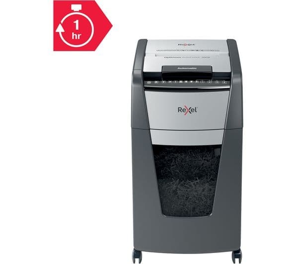 REXEL Optimum AutoFeed+ 300X Cross Cut Paper Shredder - Image 8
