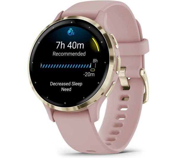 Garmin Venu 3S GPS Smartwatch 41mm, Soft Gold Bezel with Dust Rose Silicone Band - Image 3