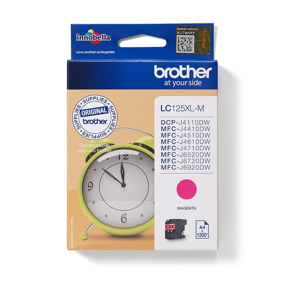 Brother LC125XL Original High Yield Ink Cartridge 1,200 Pages - Magenta - Image 1
