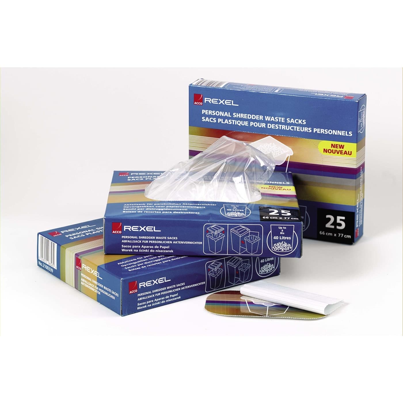 Rexel AS3000 Plastic Waste Sacks for Wide Entry Shredders 175L (pack of 100)
