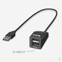 Plugable Technologies 2-in-1 USB Splitter with Dual USB 2.0 Ports, Compatible with Windows, Linux, macOS, Chrome OS, USB Multiport Hub for Laptops thumbnail 2