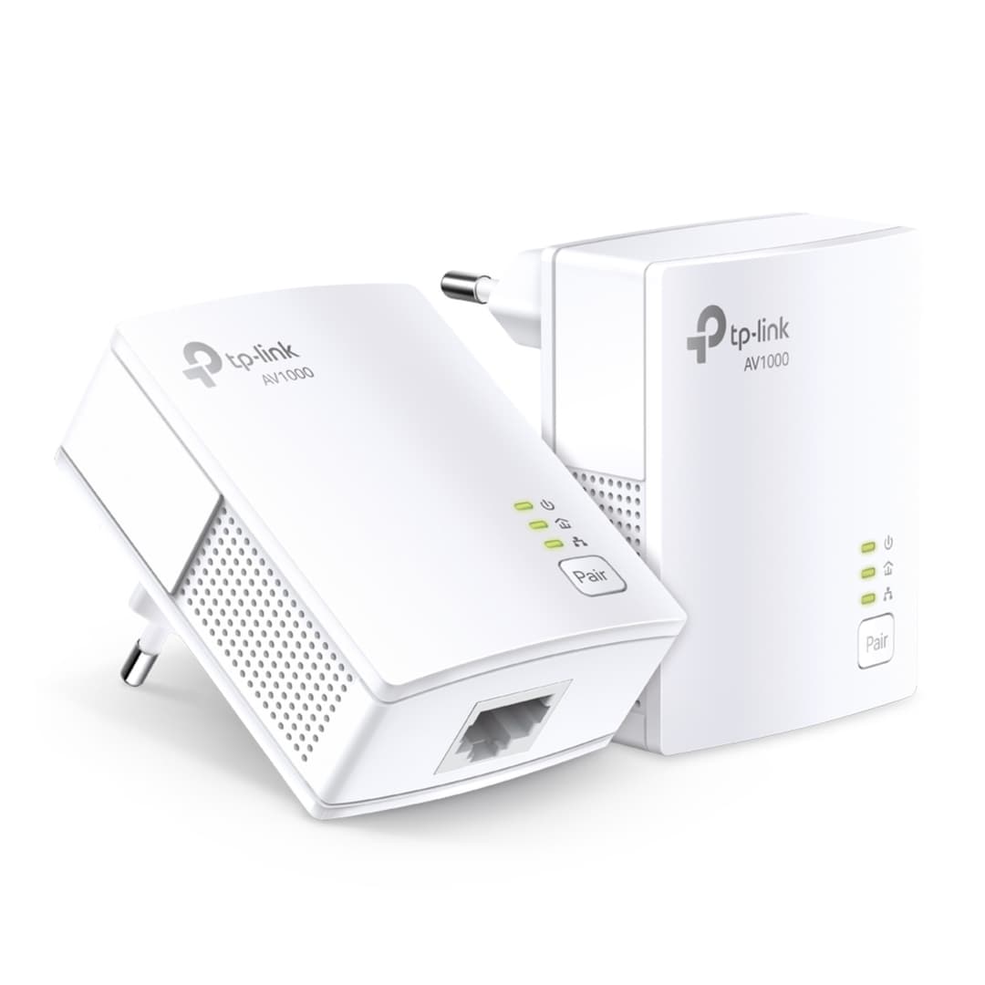TP-Link TL-PA7017 AV1000 Gigabit Powerline Homeplug Starter Kit Adapter - Image 1