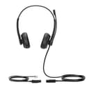 Yealink YHS34 Dual Wired Headset, QD to RJ9, Black thumbnail 1