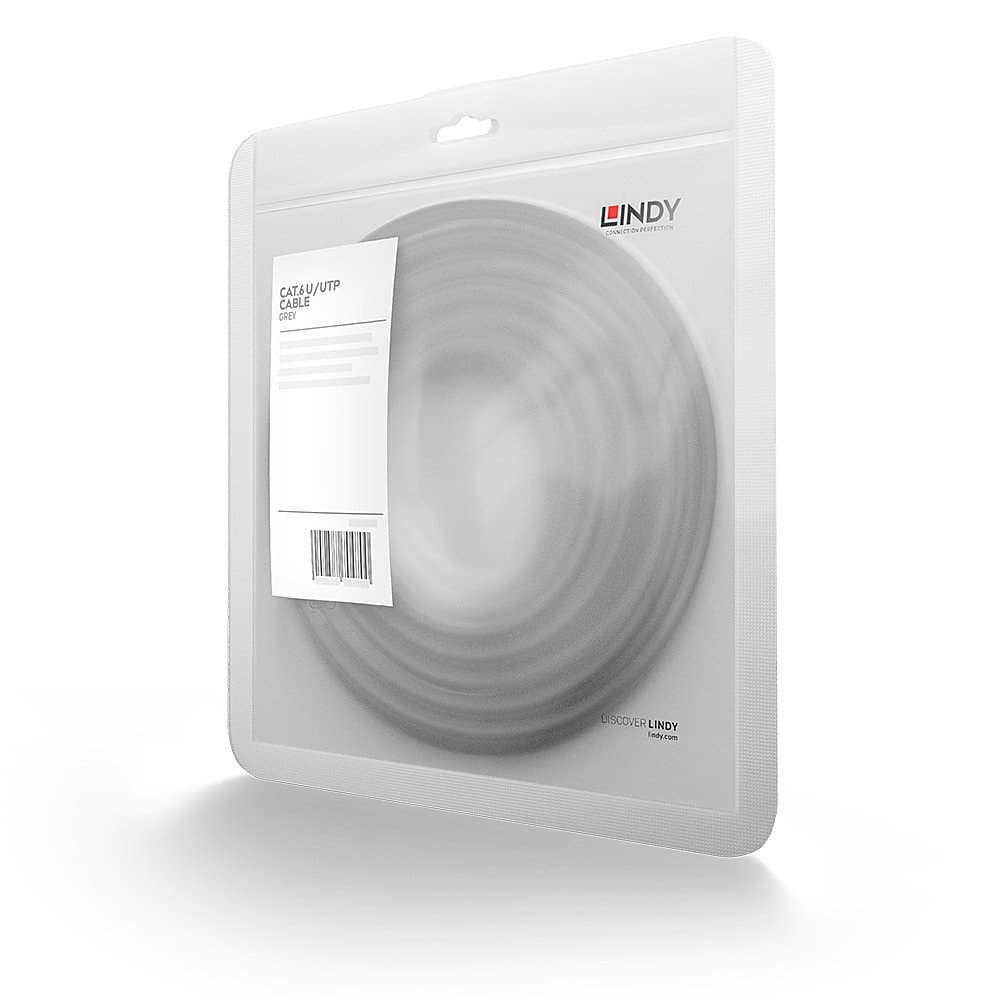 Lindy 0.5m Cat.6 U/UTP Ethernet Cable, Grey - Image 2
