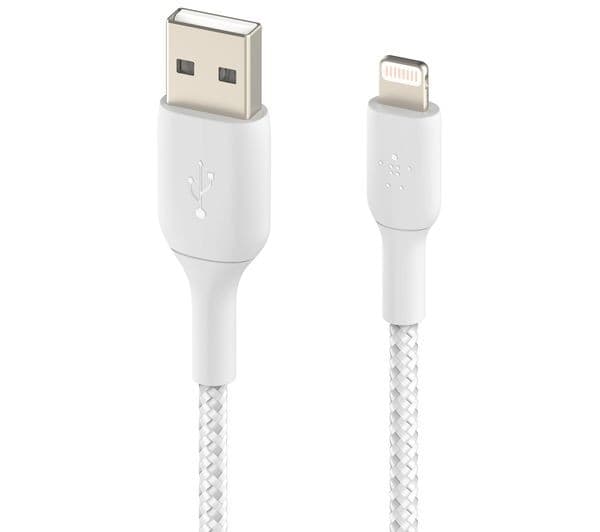 Belkin Braided Lightning to USB-A Cable 1m White