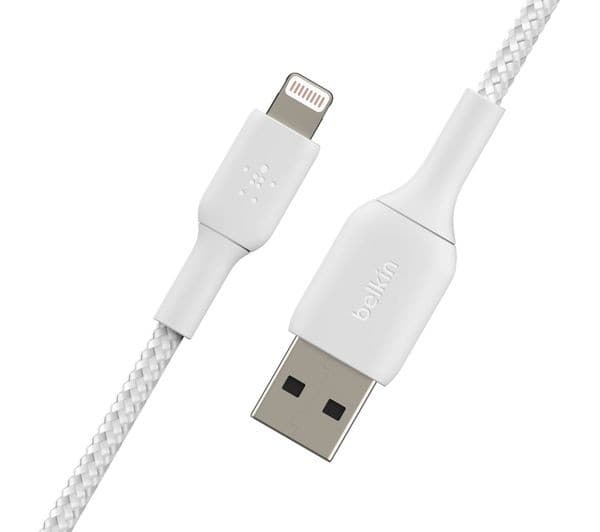 Belkin Braided Lightning to USB-A Cable 1m White - Image 4