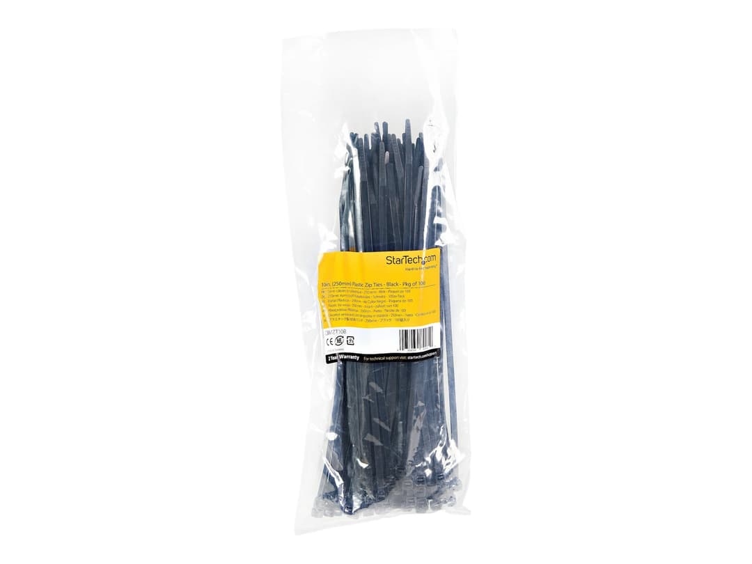 StarTech CBMZT10B Cable Ties 10" (25cm) 100-Pack Black - Image 1
