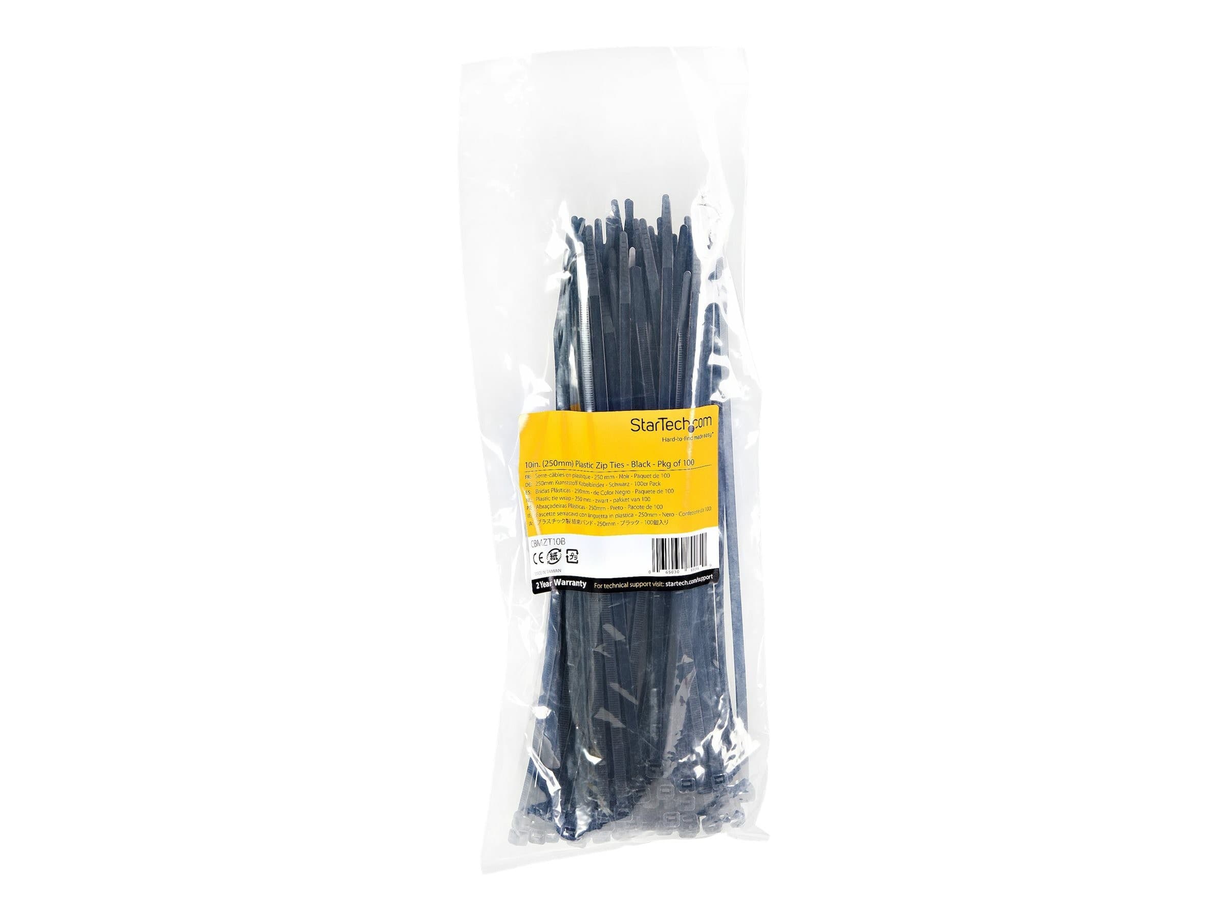 StarTech CBMZT10B Cable Ties 10" (25cm) 100-Pack Black