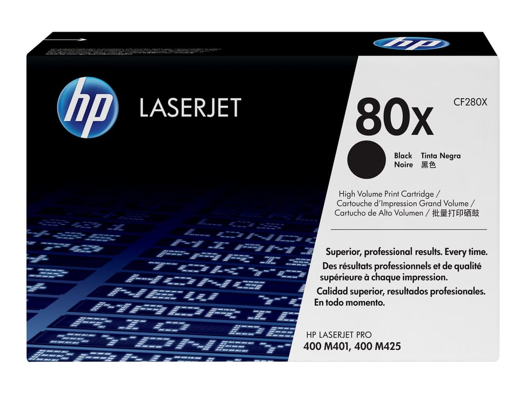 HP 80X High Yield Black Original LaserJet Toner Cartridge (CF280X) - 6,900 Pages - Image 1