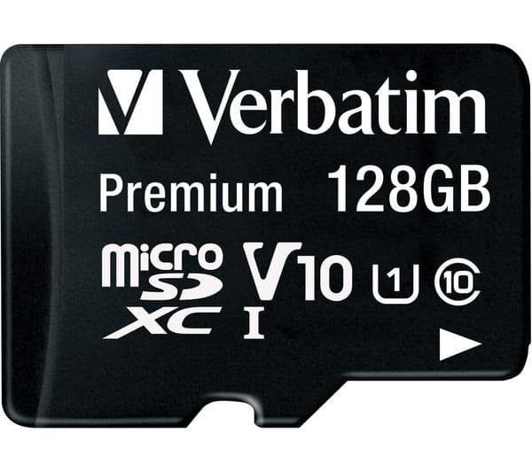 VERBATIM Premium Standard Performance Class 10 UHS-I U1 V10 microSDXC Memory Card with SD Adapter - 128 GB